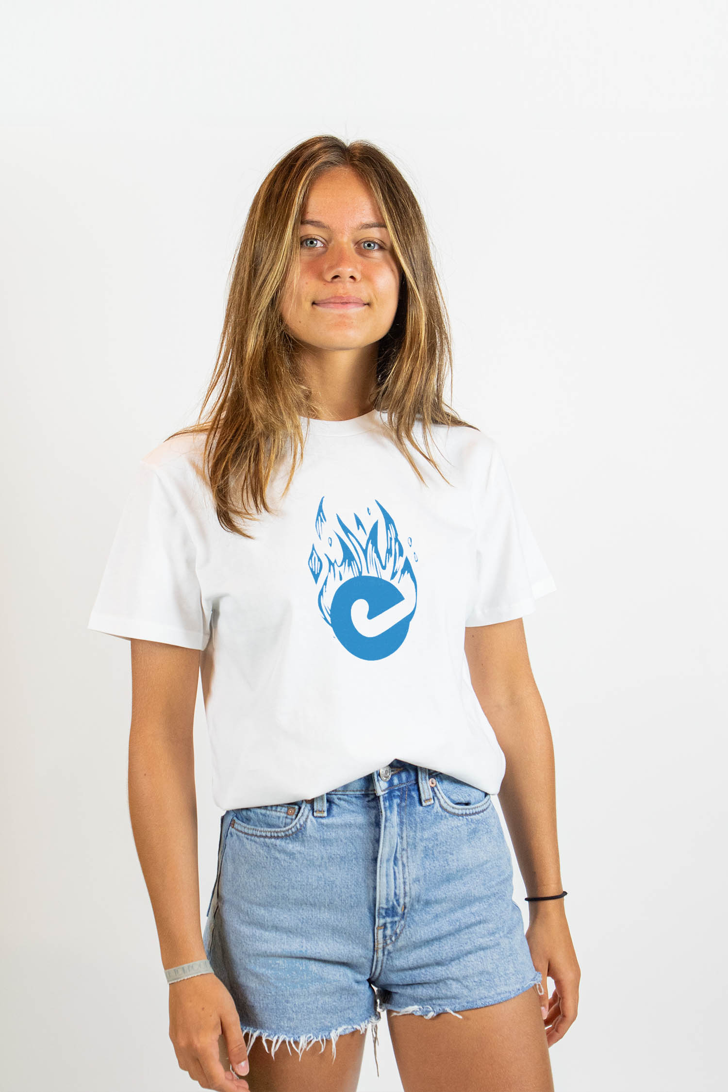 T-shirt Flaming Ball unisex - White