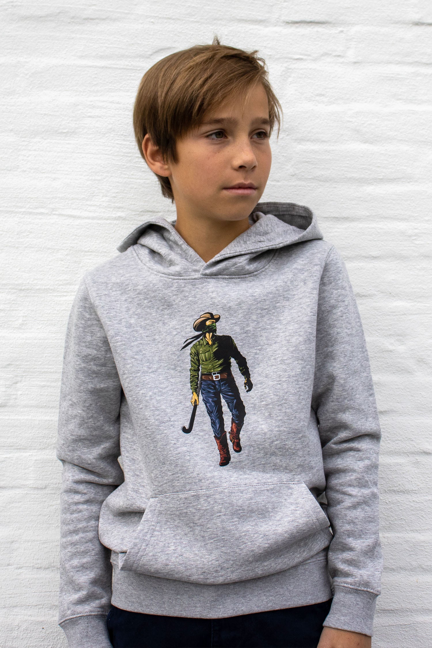 Hoodie Hockey Cowboy - Grey